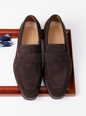 Large size trendy genuine leather suede leather shoes 大码鞋