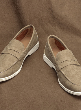 Casual loafers one foot men shoes休闲乐福鞋一脚蹬复古男鞋 ﻿