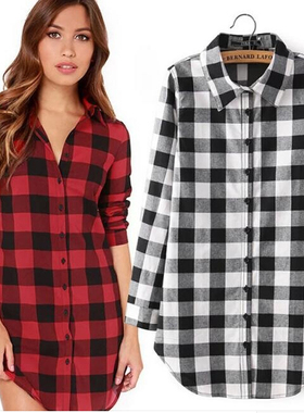 Women Plaid Winter Autumn Blouse Tops Girls Casual Shirts 女