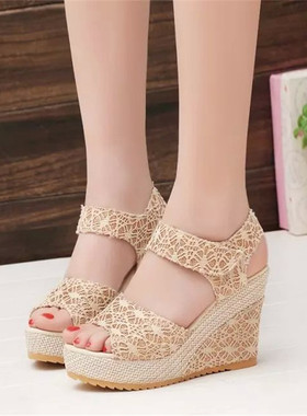 Women Wedge Sandals High Heels Ladies Pumps 夏季坡跟凉鞋女鞋
