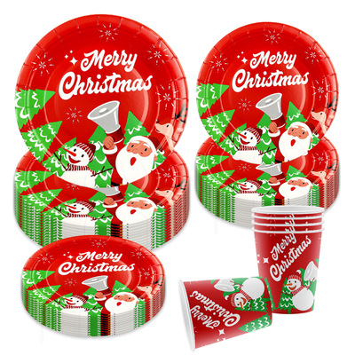 Christmas Party Supplies Paper Plates 圣诞节日派对装扮用品
