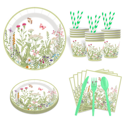 Wildflower Butterfly Party Supplies 花朵生日婚礼派对布置用品
