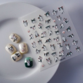 Naughty Cat 淘气猫咪浮雕美甲贴纸防水指甲贴花 Nail Sticker