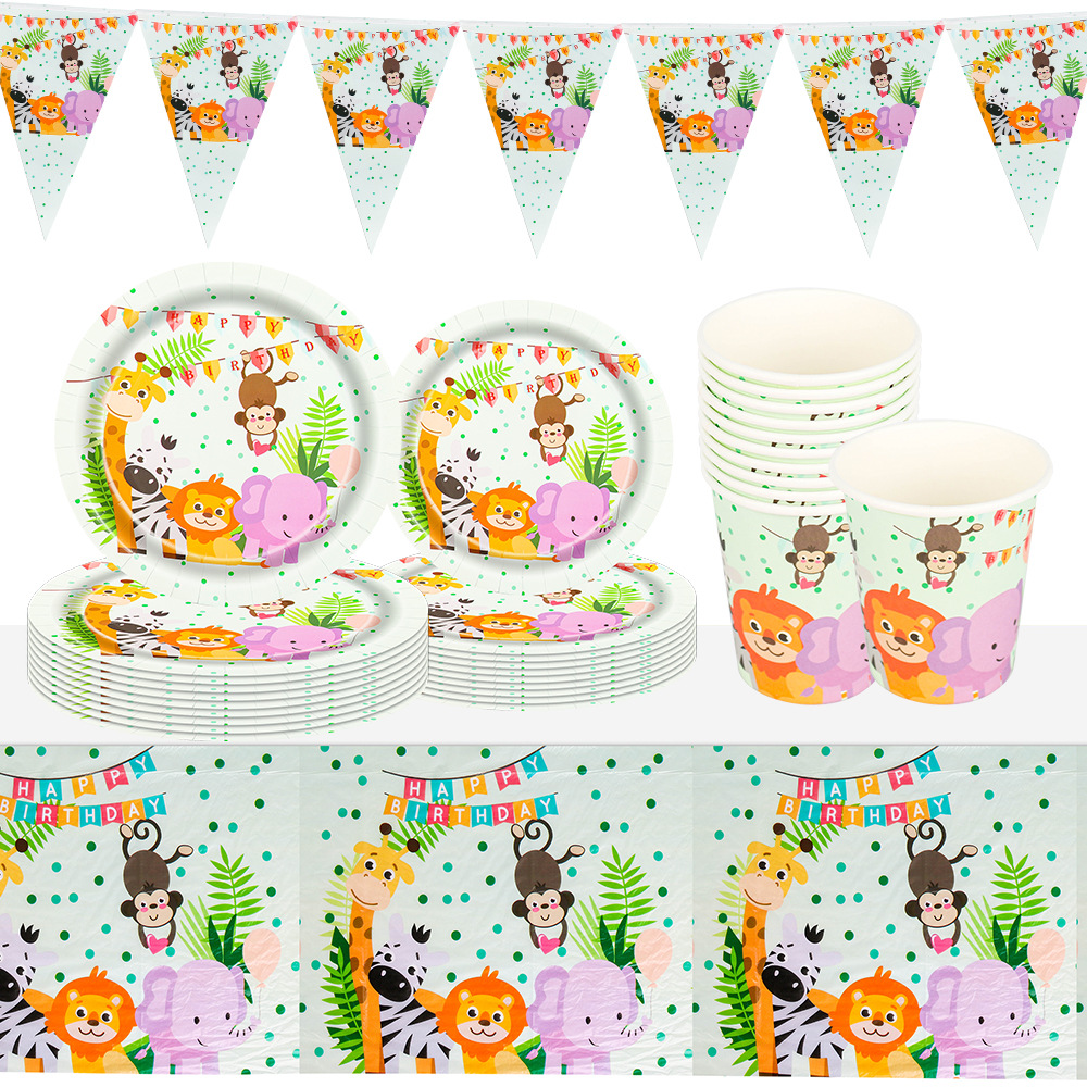 Cartoon Birthday Party Supplies Tableware 生日派对一次性纸盘