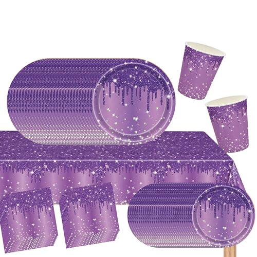 钻石紫色生日婚礼派对装扮用品 Purple Wedding Party Supplies