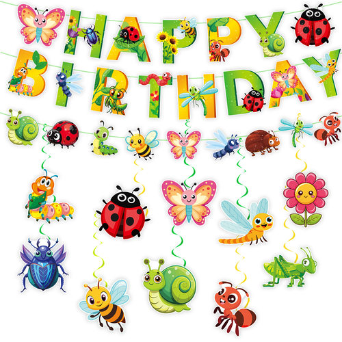 昆虫主题生日派对节日装扮用品 Insects Birthday Party Supplies