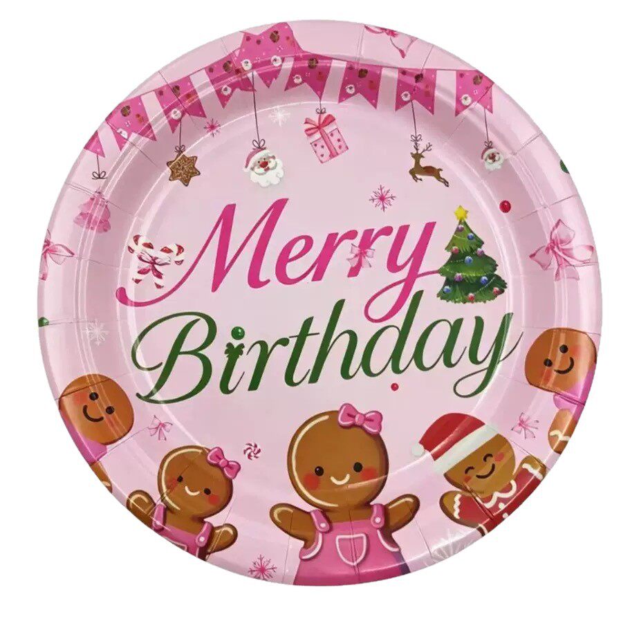 姜饼人圣诞节派对装扮用品Xmas Gingerbread Party Tableware Set