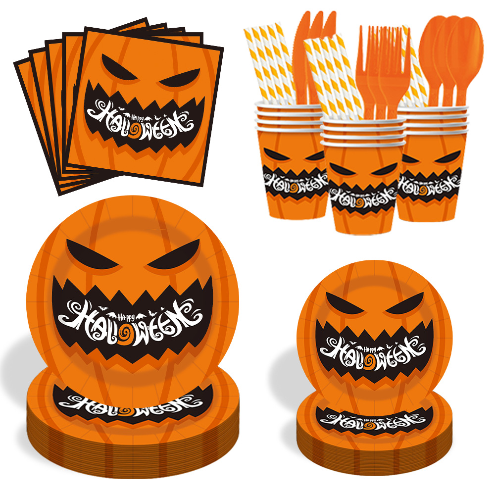 Halloween Party Tableware Paper Plates 万圣节派对一次性纸盘