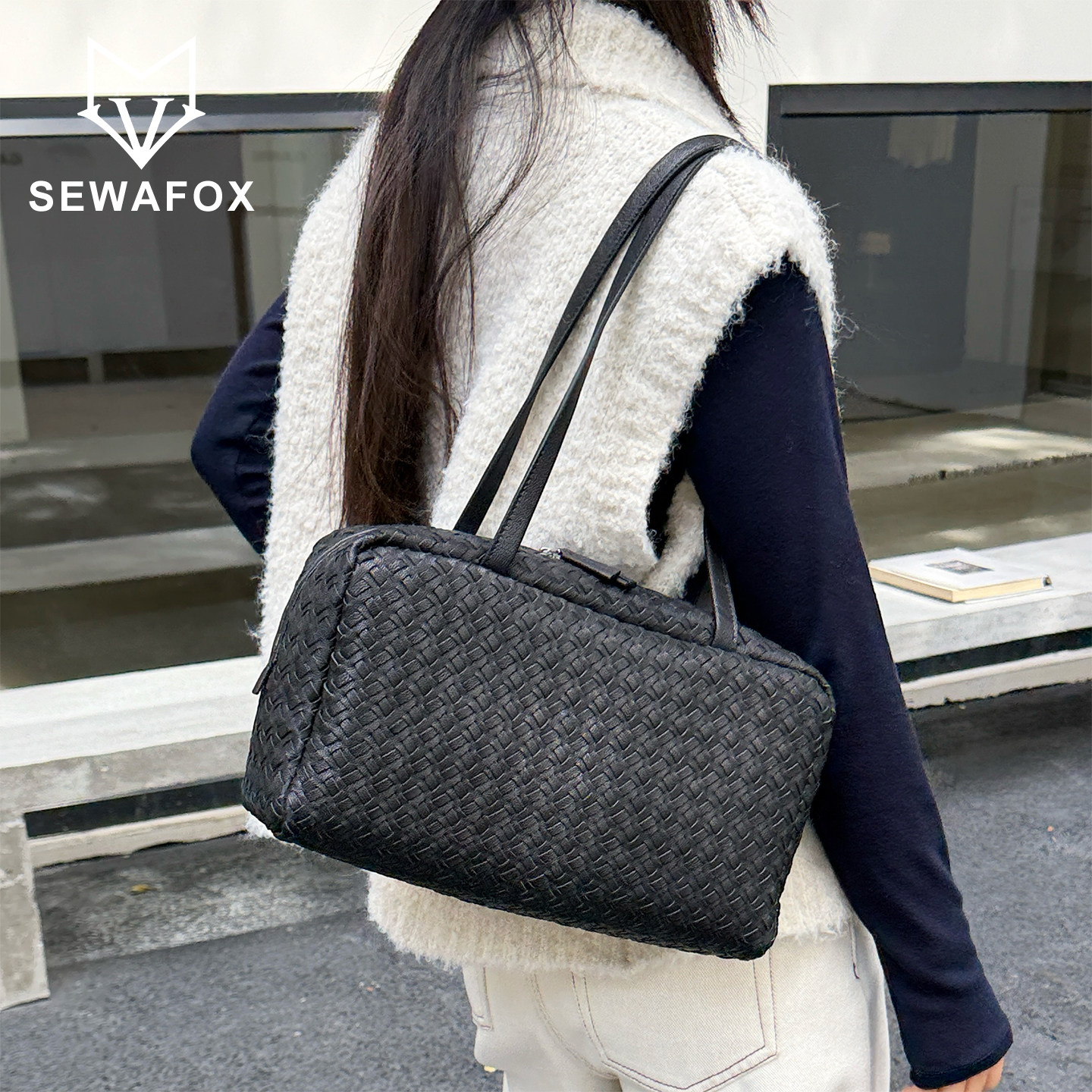 SEWAFOX复古老钱风编织保龄球包