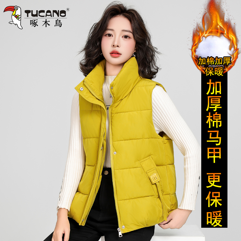 啄木鸟棉马甲女士秋冬季新款2025外穿洋气妈妈时尚背心坎肩外套女