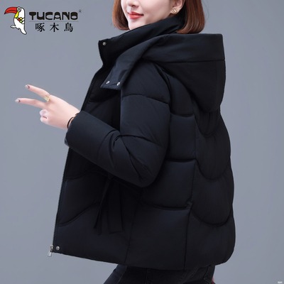 啄木鸟妈妈短款棉服2025新款冬季洋气小个子加厚棉袄保暖棉衣外套