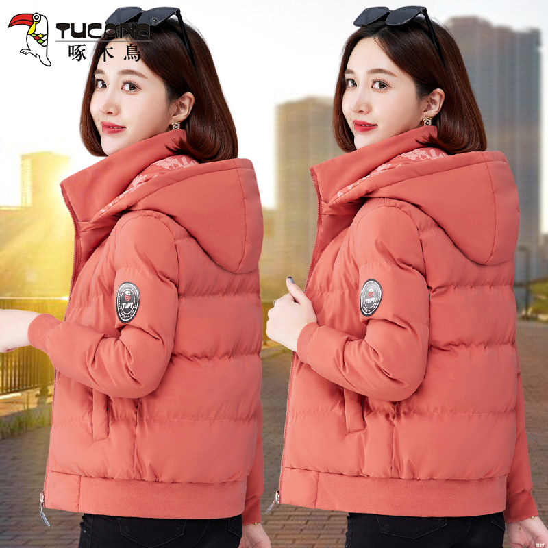 啄木鸟两面穿短款棉衣女冬季2025新款棉服洋气女士加厚外套小棉袄