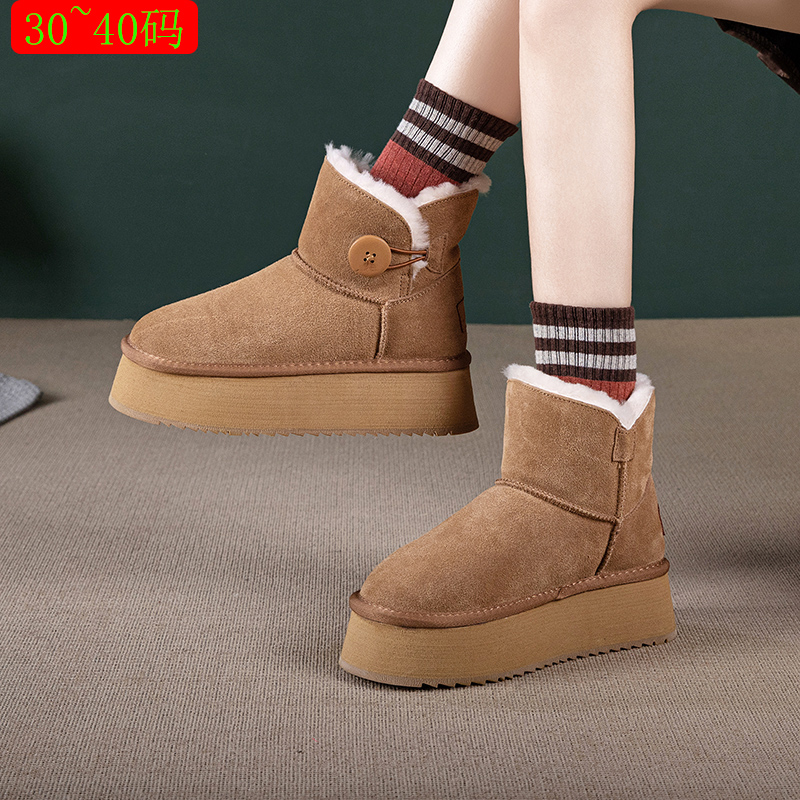 厚底雪地靴女鞋冬季新款保暖棉鞋