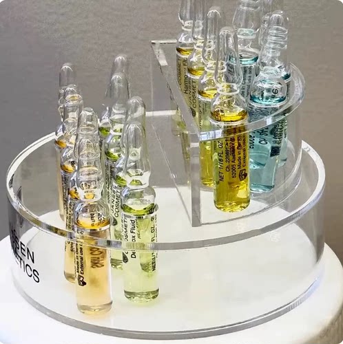 美容院展示架水光针双层展台德赞臣安瓶精华置物化妆台圆形陈列架