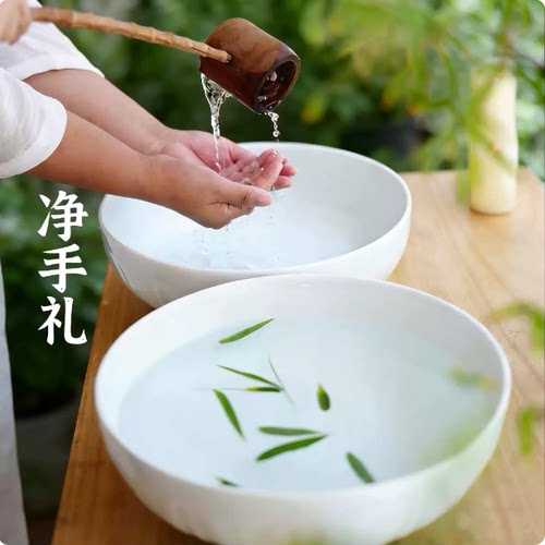 净手仪式盆中国风瑜伽美容馆沐手礼仪式洗手盆禅意疗愈净手陶瓷盆