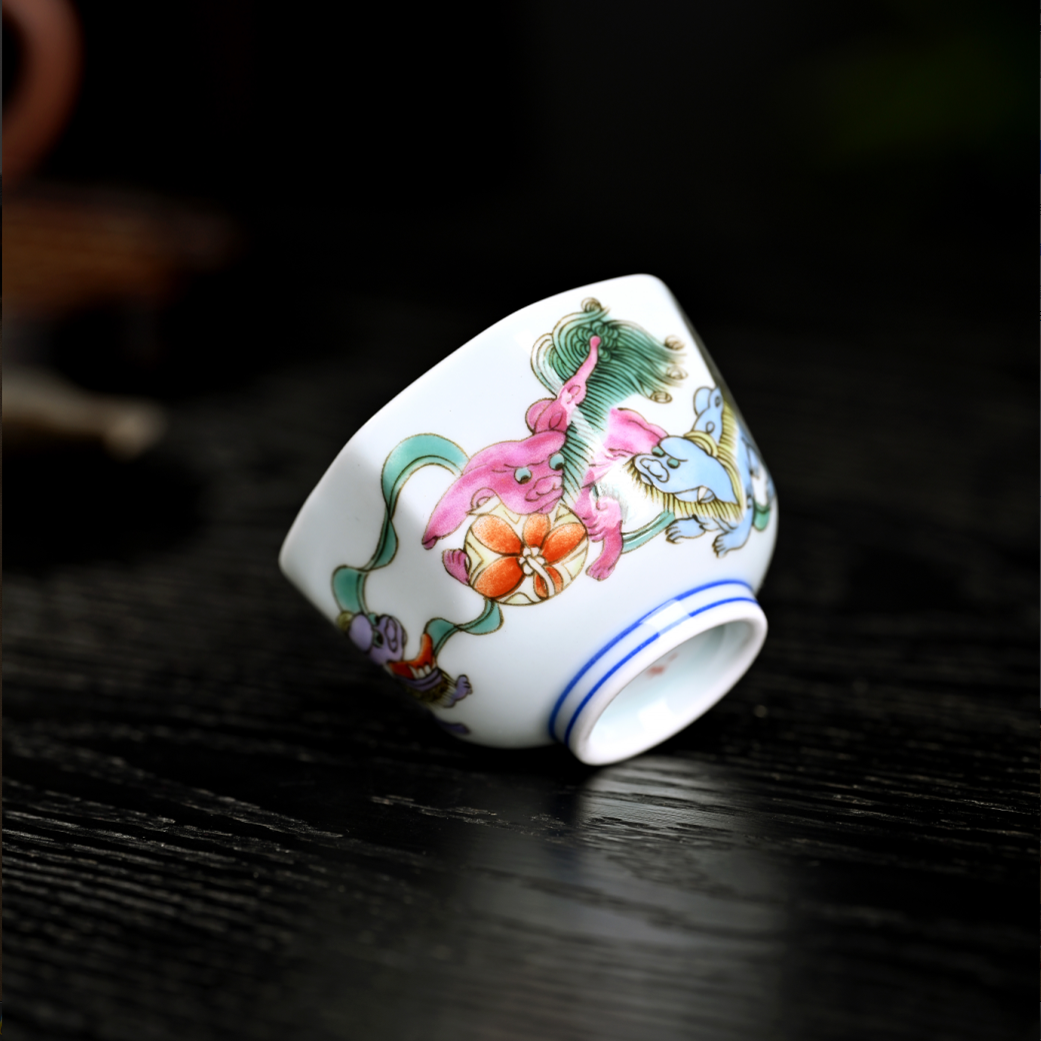 景德镇高温瓷老厂瓷怀旧陶瓷茶具茶杯玩玉中式中国风粉彩创意