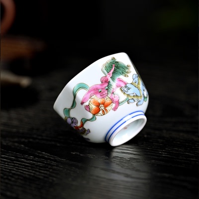 景德镇高温瓷老厂瓷怀旧陶瓷茶具茶杯玩玉中式中国风粉彩创意