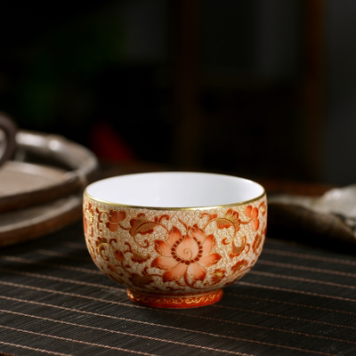 景德镇手工手绘掐丝金工艺珐琅茶具主人杯精致精品高级感女轻奢