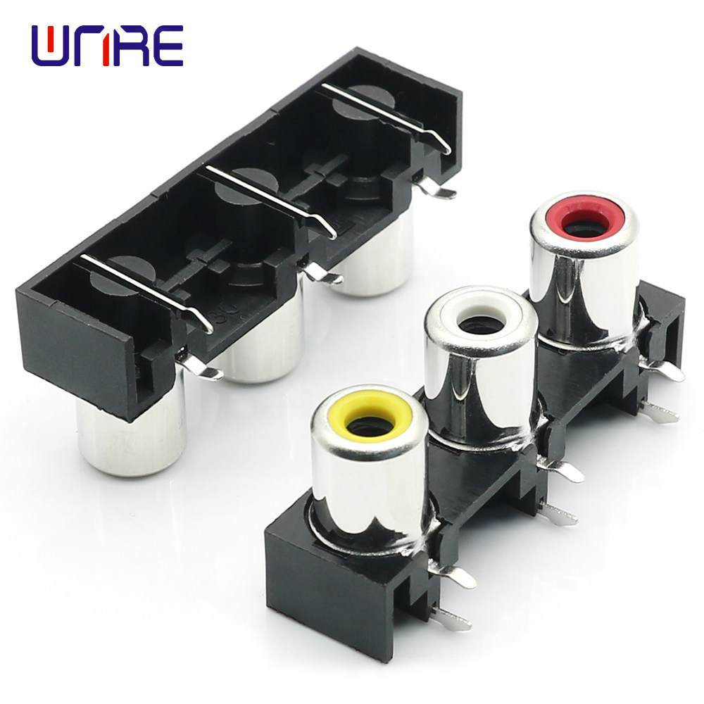 RCA-315C莲花母插座三孔音AV视频音响功放多媒体接口信号电视设备