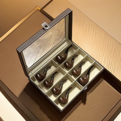 实木烟斗收纳盒便携式