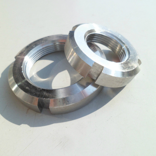 304不锈钢圆螺母 GB812开槽螺帽M10X1M12M14M16M18M20X1.5-M45