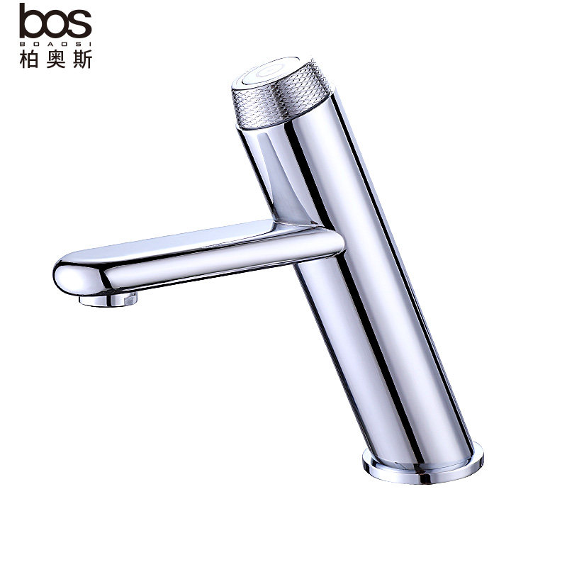 柏奥斯全铜冷热水龙头洗脸盆家用洗手盆卫生间台下盆水龙头按键式