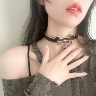 Aura choker项圈牵引绳 Collar轻奢真皮原创猫耳朵温变蛇纹PUPPY