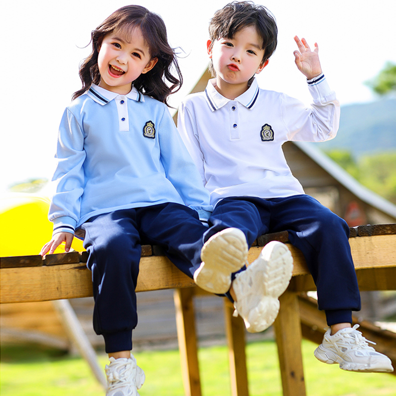 儿童班服春夏季长袖t恤polop衫