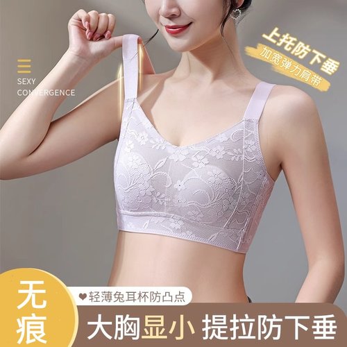 大胸显小胸内衣女薄款全罩杯胸罩调整型提拉收副乳防下垂聚拢文胸