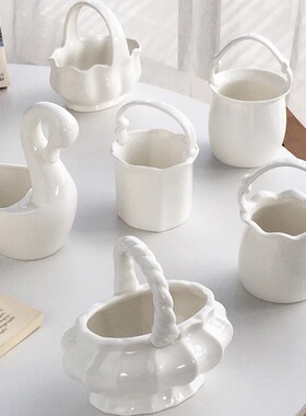 Annie Garden 外贸订单 法式复古轻奢浮雕陶瓷勺子笼筷子筒收纳盒