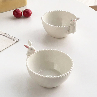 可爱兔陶瓷创意卡通高颜值家用餐具米饭碗 外贸订单 Annie Garden