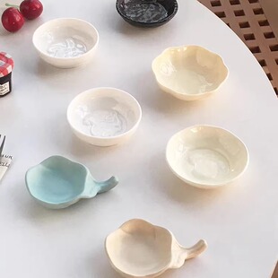 高颜值ins风陶瓷味碟不规则酱油碟调味碟 外贸订单 Annie Garden