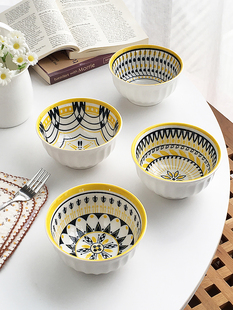 波西米亚风格 外贸订单 陶瓷好看颜值高餐具米饭碗 Garden Annie