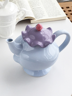 马卡龙色陶瓷迪士尼卡通蓝色茶煲太女茶壶 北欧风格 Annie Garden