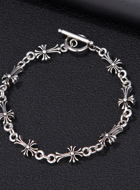 权志龙同款克罗伈十字架手链项链男女潮嘻哈小众设计复古做旧手饰