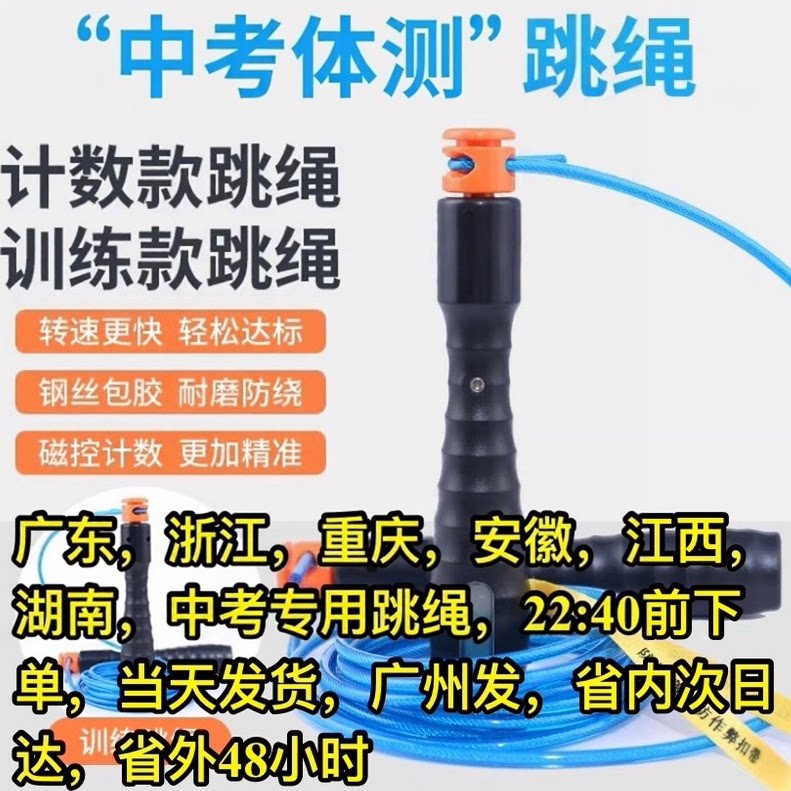 中小学生中考专用跳绳中学生广东山东体育考试计时计数训练钢丝绳
