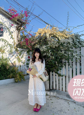 米米子微胖大码胖mm“22°微风”甜美气质别致无袖拼接A字碎花裙