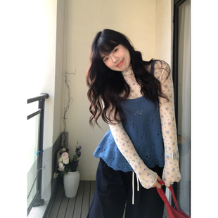 米米子微胖大码胖mm 甜美清新别致长袖修身显瘦碎花打底上衣女春