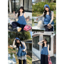 修身 甜美清新别致长袖 显瘦碎花打底上衣女春 胖mm 米米子微胖大码