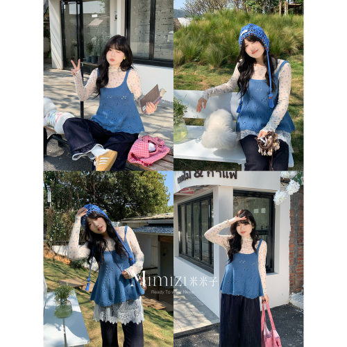 米米子微胖大码胖mm 甜美清新别致长袖修身显瘦碎花打底上衣女春