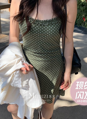 现货米米子微胖大码胖mm “森系光斑”甜美风显瘦娜比同款波点裙