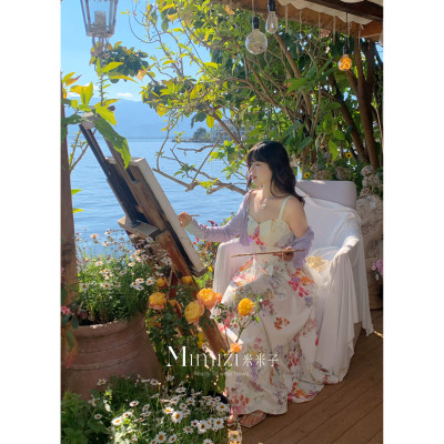 米米子微胖大码胖mm“柏林花事”复古风时尚气质碎花港风连衣裙春