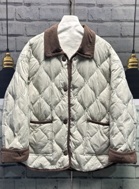 清仓宽松大码羽*绒拼色加厚外套女羽*绒外套妈妈装羽*绒服D76