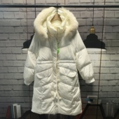 新款 绒大衣A943 毛领连帽可脱卸连帽羽 捡漏羽 绒服宽松中长款