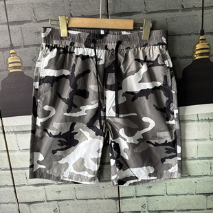 迷彩运动短裤 库长54 松紧腰腰围80 宽松大码