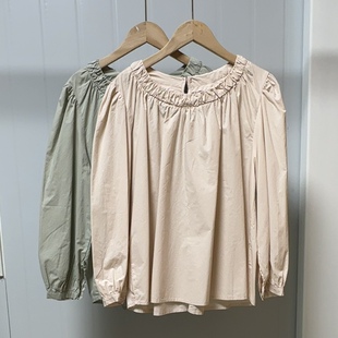 原单高货胸围120衣长56左右宽松显瘦遮肉显瘦纯棉套头衬衫 女