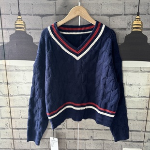 学院风套头针织毛衣上衣女显瘦偏厚毛衣女E534