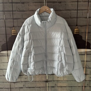 新款宽松排骨羽绒服上衣立领下摆收腰宽松羽绒服外套女