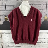 日系原单胸围100衣长53宽松针织马甲套头刺绣马甲女A463