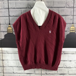 日系原单胸围100衣长53宽松针织马甲套头刺绣马甲女A463